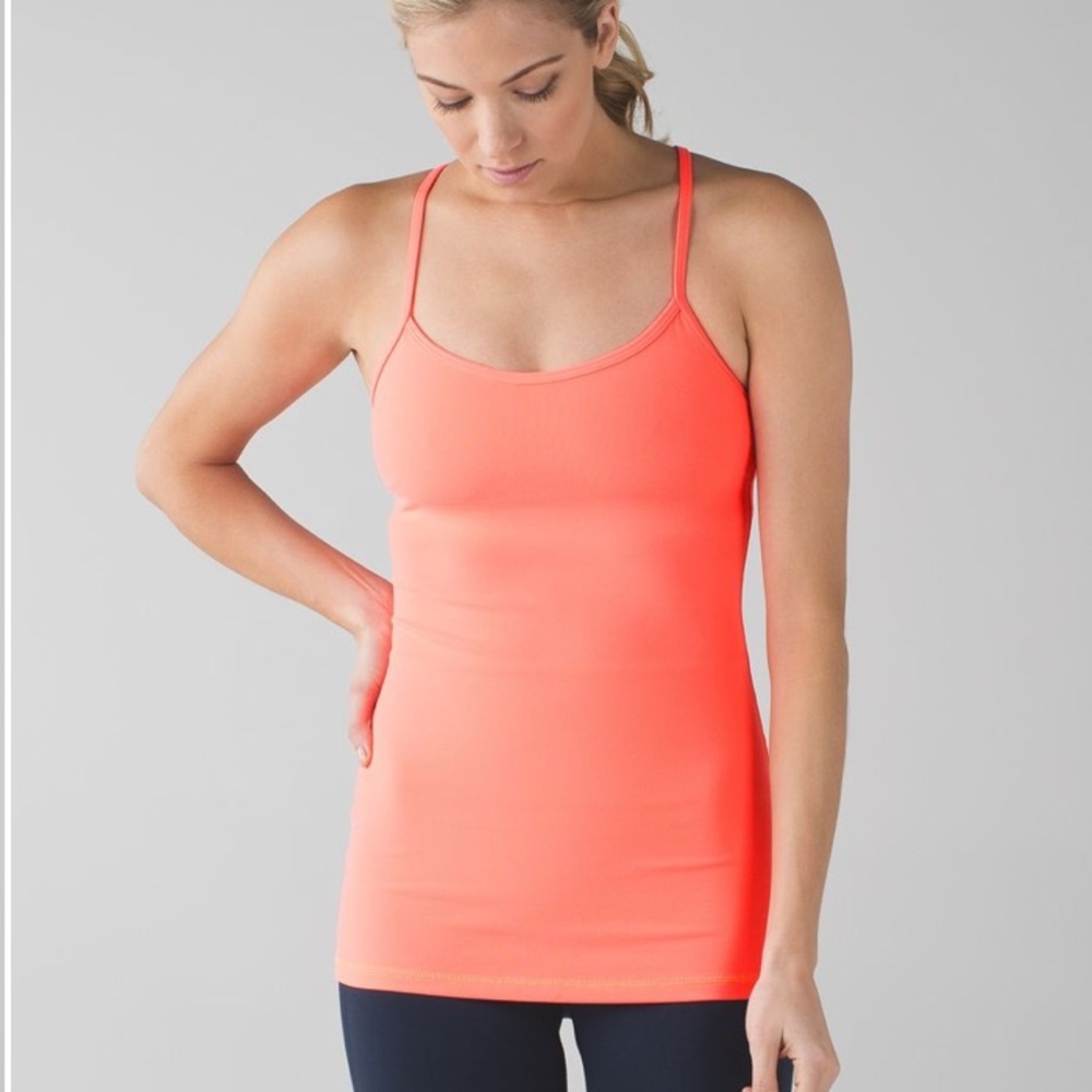 Lululemon Power Y Strappy Tank Top, Coral Orange, Sz XS/S